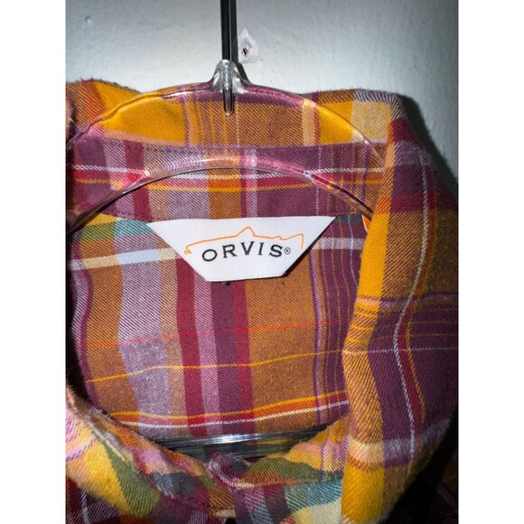 Orvis Womens Plaid Button-Up Shirt Size Medium‎ Cotton Flannel Western ranch - Picture 2 of 10